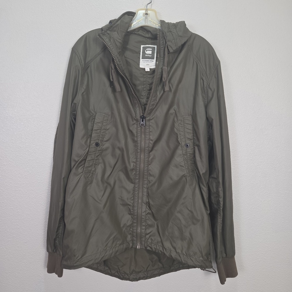 G-Star Raw Lightweight Nylon Windbreaker, Army Green, Size XL